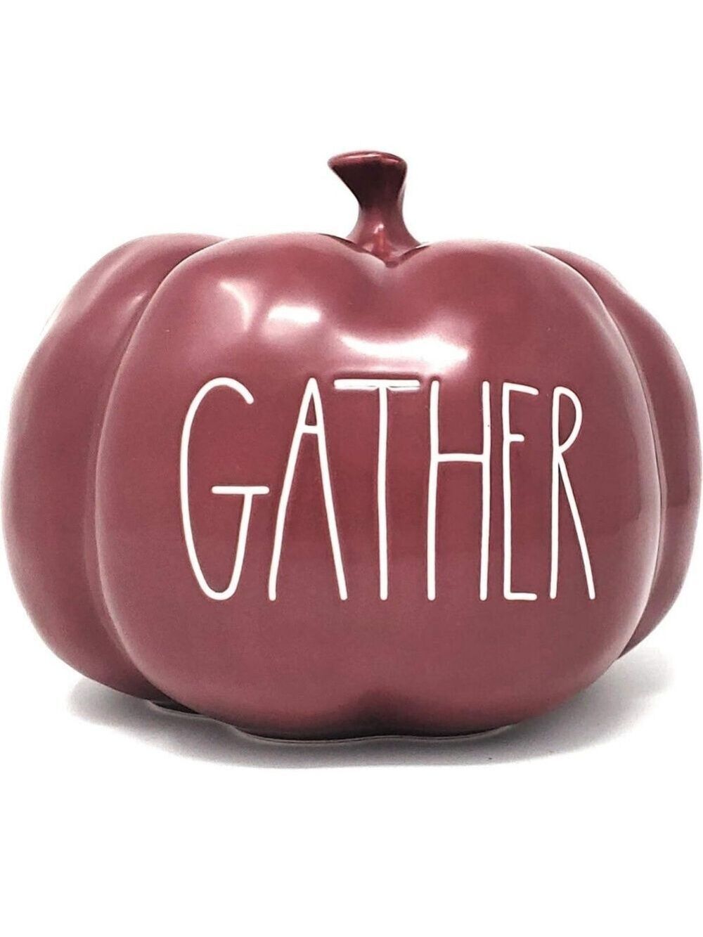 RAE DUNN GATHER PUMPKIN CERAMIC BURGUNDY